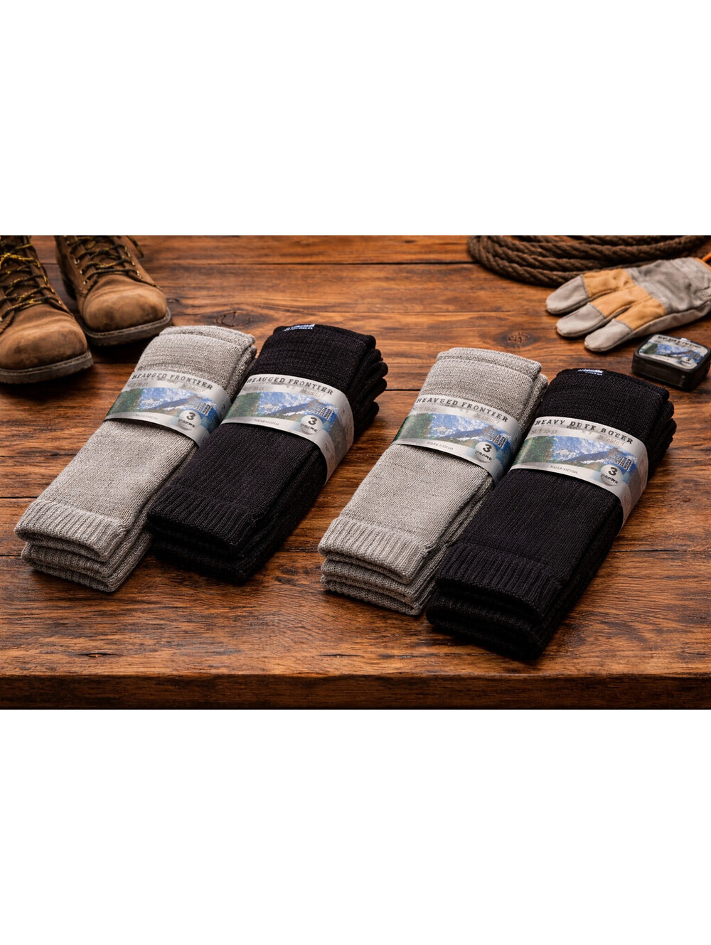 Rugged Frontier Thermal Boot Socks 3 Pair Pack Mens 10-13 Heavy Duty Work